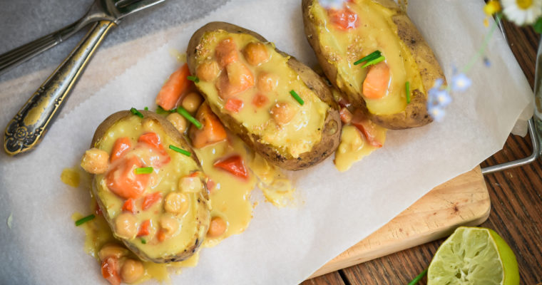 Jacket potatoes au curry