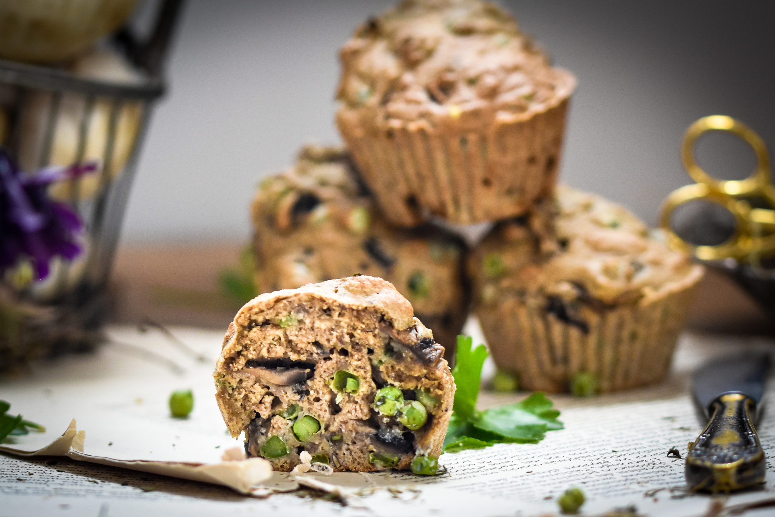 Muffins champignons petits pois