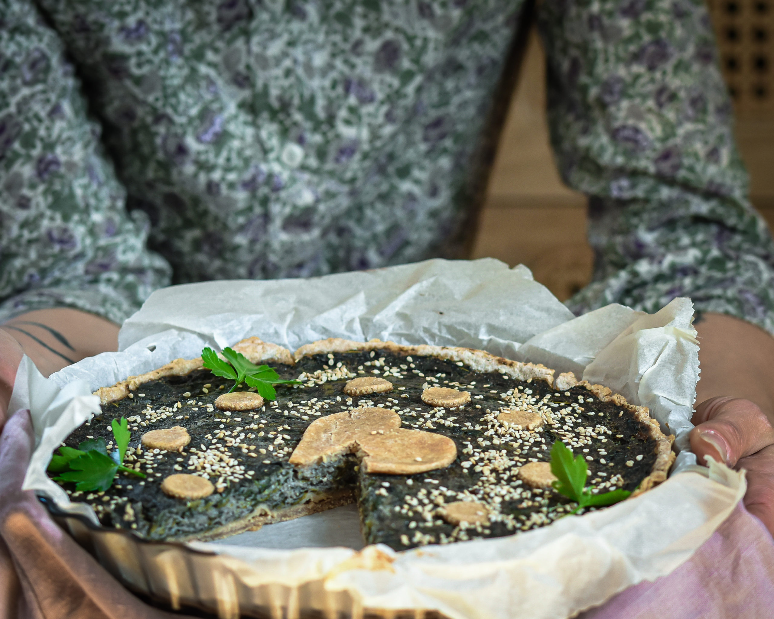 Tarte épinards champignons