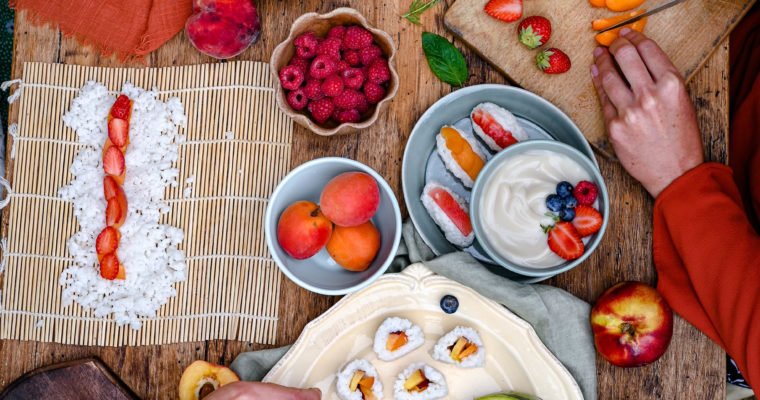 Makis aux fruits à quatre mains